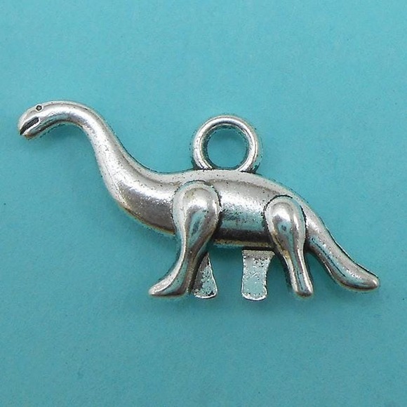 10pcs Dinosaur Charms silver tone metal Brontosaurus for jewelry making - Picture 5 of 6